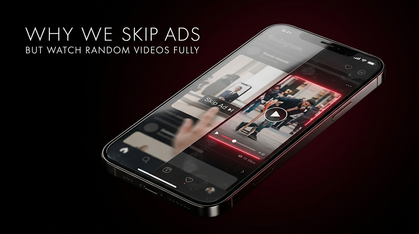 Why We Skip Ads But Watch Random Videos Fully